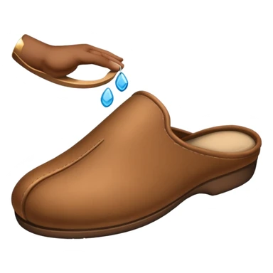 a hand throwing a slipper sticker