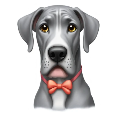 Grey great dane with bow sticker