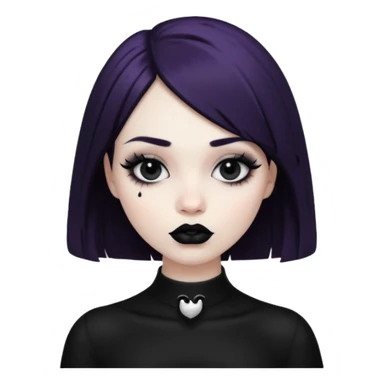 gothic girl makes up sticker