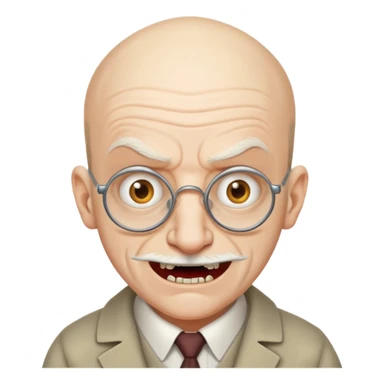  Crazy balding Snaggletoothed mad professor sticker