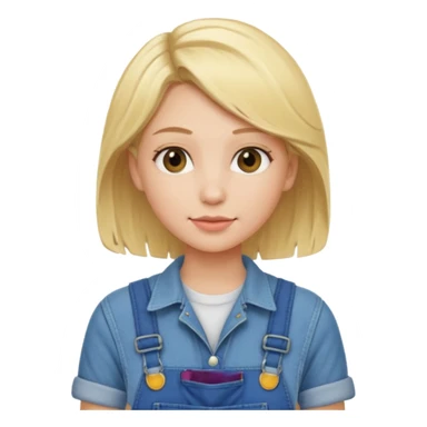 Lesbian Blonde girl with overalls sticker