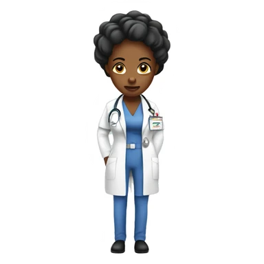 Tired desperate bored black woman nurse sticker