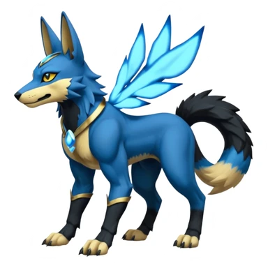 Lucario-Anubis-Umbreon-Zeraora-Fakémon-hybrid-creature (full body)  sticker