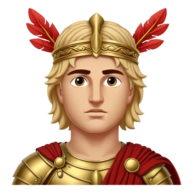Cinematic Realistic portrait of Alexander the Great, depicted with photorealistic detail as a commanding historical conqueror, featuring sharp, lifelike facial features, meticulously rendered ancient Macedonian armor, and a laurel wreath, illuminated by natural, dramatic lighting that highlights his youthful determination and legendary presence. sticker