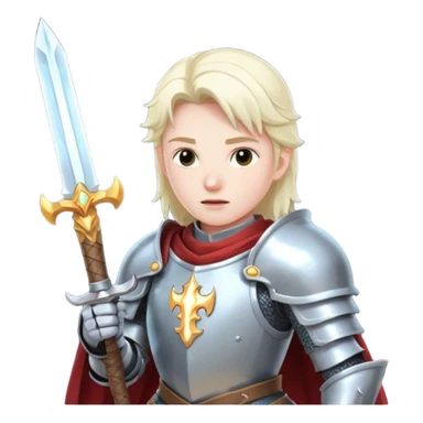 Battle mage: a knight in armor wielding both sword and magic sticker