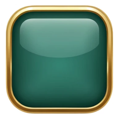 Blank dark Jade and gold edged rounded square icon button sticker