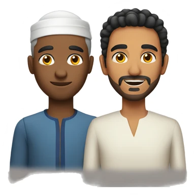 A Brazilian man with a Moroccan man sticker