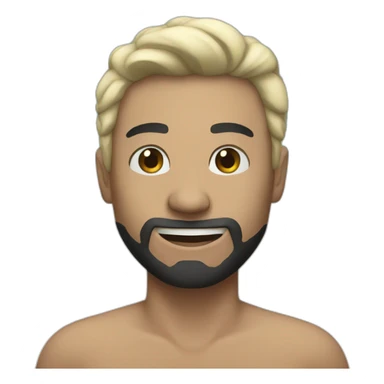 white man with black hair on the beach sticker