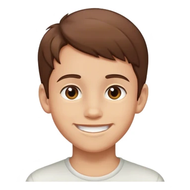 smiling boy indoors portrait with brown hair sticker