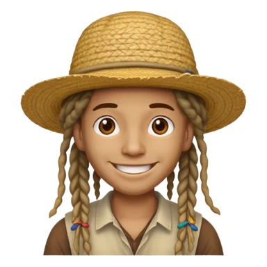 dreadlocks Traveler with straw hat sticker