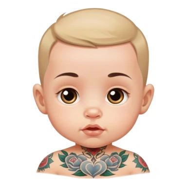 Baby with tattoos sticker