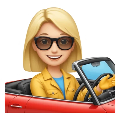 chat avec des lunettes de soleil dans une voiture décapotable sticker