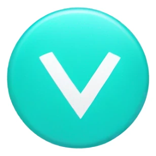 Cyan circle with a white check mark in it sticker