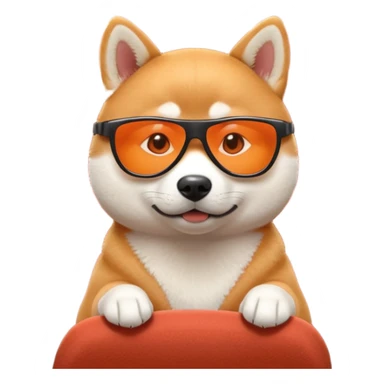 Shiba Inu sitting in a movie theater sticker