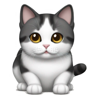 whopper eating white/black/gray munchkin cat sticker