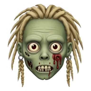 zombie with dreadlocks and a septum piercing sticker