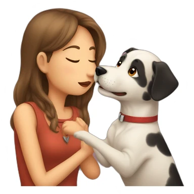 Dog kiss Girl  sticker