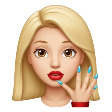 Big lips long nails bestie round head sticker