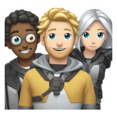 rizz guy with sigma boy and huzz waifu sticker