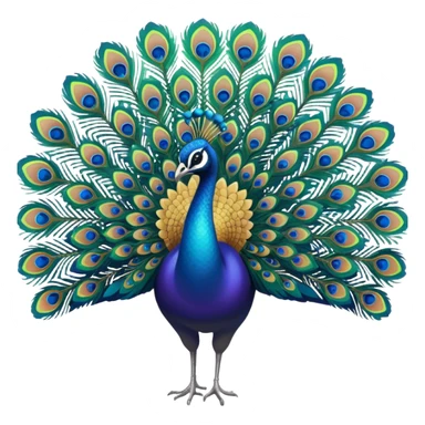 i want a peacock, multiple colors, relatively abstract, bright gradient sticker