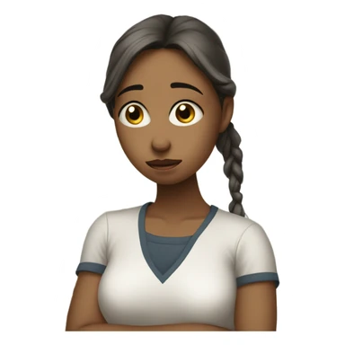 girl crying holding money sticker