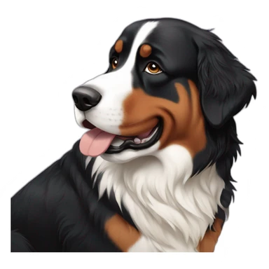 Bernese mountain dog eating peanuts sticker