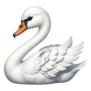White swan  with the letter" U " which should be hidden sticker