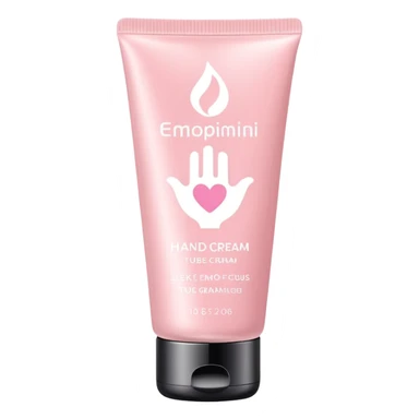 Pastel pink hand cream tube, sleek design, clean background sticker
