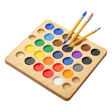Paint pallete with pencil sticker