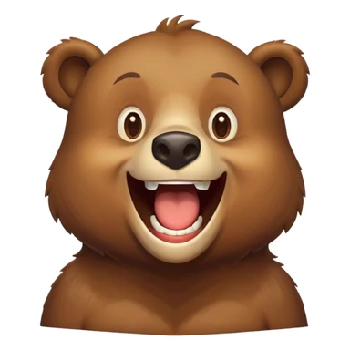 Realizamr un emoji de un oso riéndose  a carcajadas como este emoji 🤣 sticker