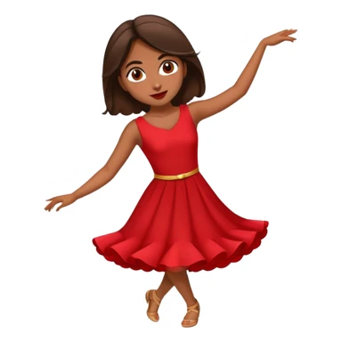 latina girl with red dress and big almond eyes dancing sticker