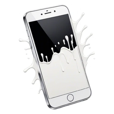 white paint spilled on phone  sticker