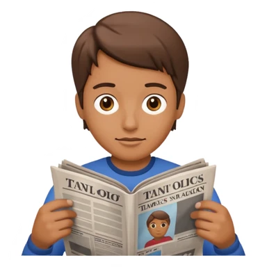 person reading a newspaper sticker