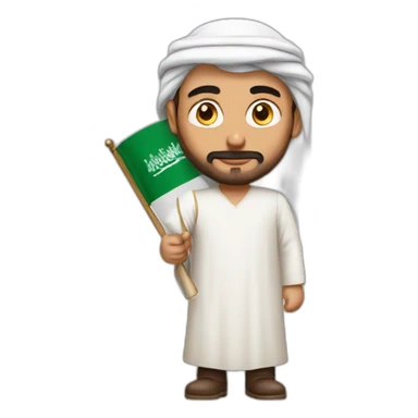 a man from saudi arabia, with a red shemag sticker