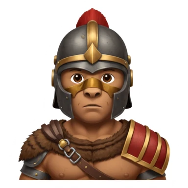 a bear Roman Gladiator, half upper body sticker