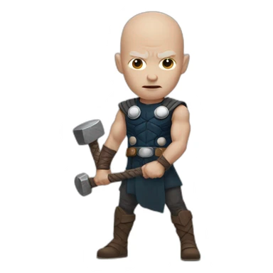 hairless with thor's hammer sticker
