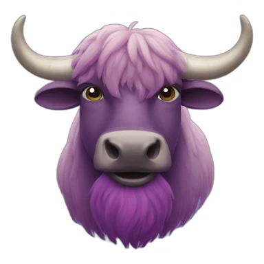 purple moustache yak sticker