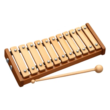 wooden xylophone top view with light wooden bars sticker
