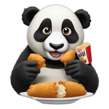 Panda eating kfc sticker