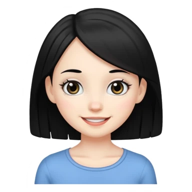 A white skin daughter with black hair and eyes. Skinny and cute sticker