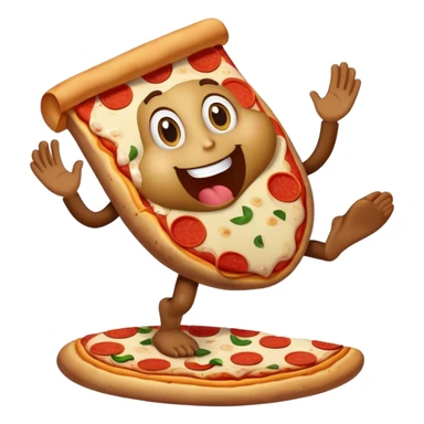 Potato surfing while trying to eat a pizza sticker