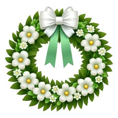 funeral wreath with ribbon sticker