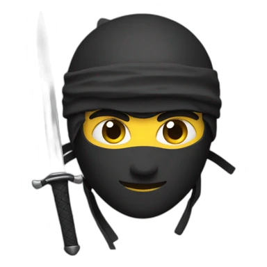 a ninja with a t shaped dagger on its forehead sticker