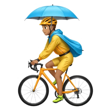 Cyclist with rain poncho sticker