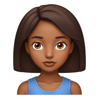 Black emoji girl side eye sticker