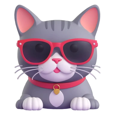 cat wearing sunglasses, vibrant and fun sticker