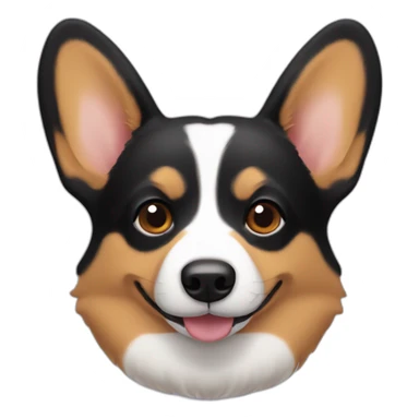 corgi face black and tan sticker