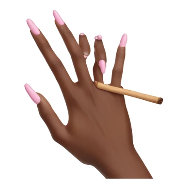 feminine pale hand with baby pink nails holding smoking palo santo realistic soft textures sticker