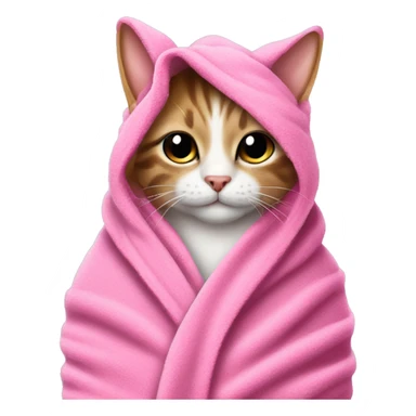 Cat with pink bath coat and towel on head and coctail in the paw sticker