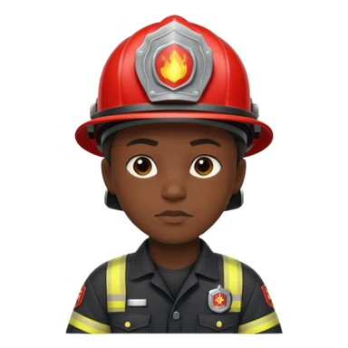 Firefighter with Black uniform sticker